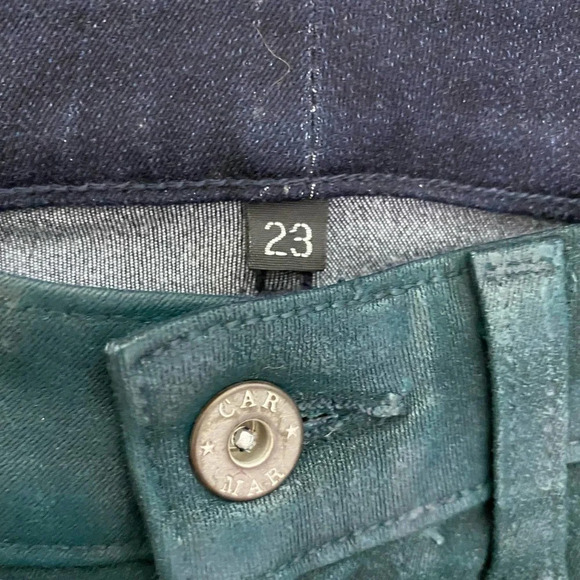 LF CARMAR Green Wax Coated Zip Skinny Jeans - Picture 9 of 10